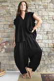 Tasha Cushion Cotton Sia Barrel Pant Black